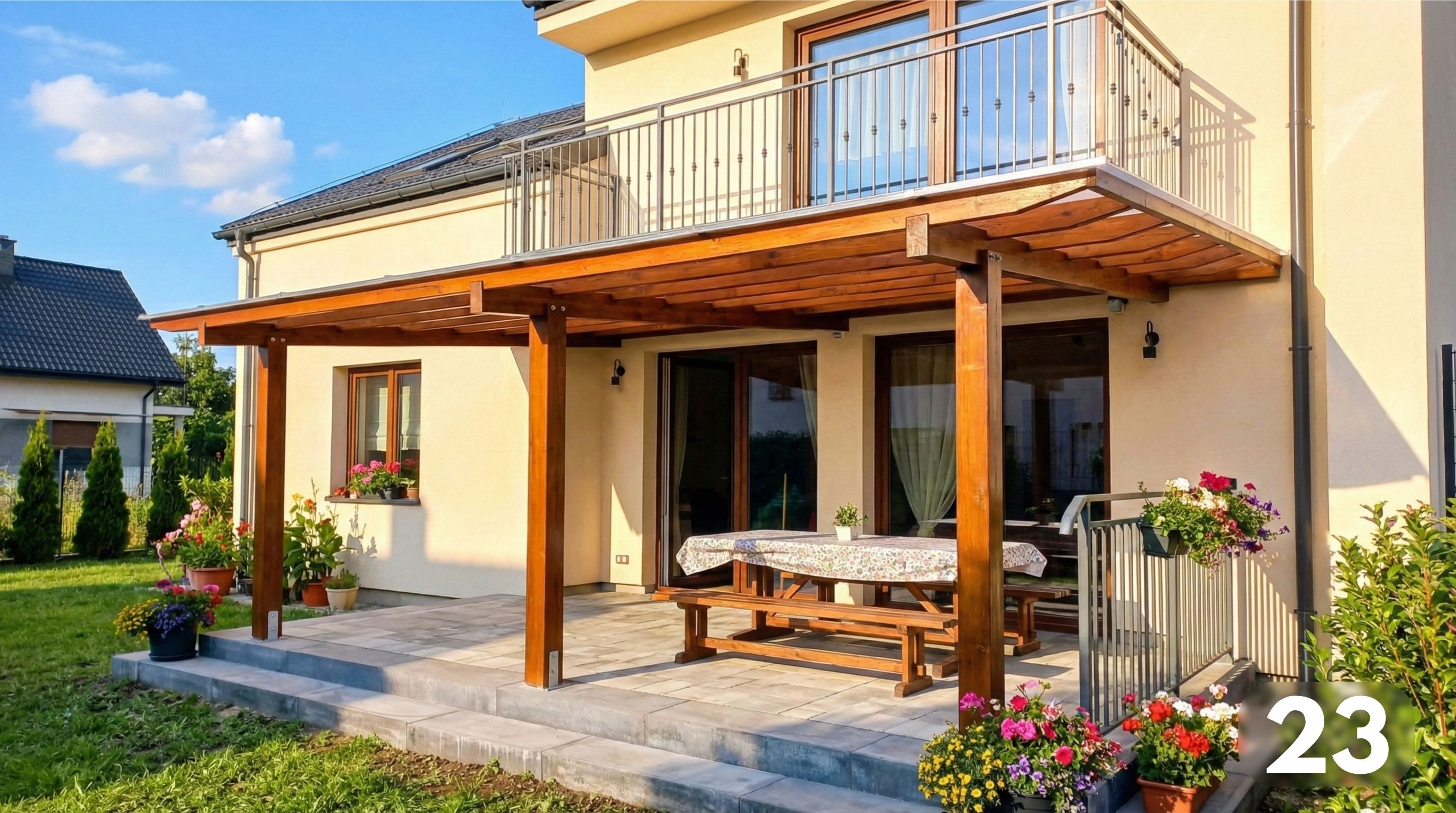 Zadaszenie tarasowe z wysokiej jakości materiałów.