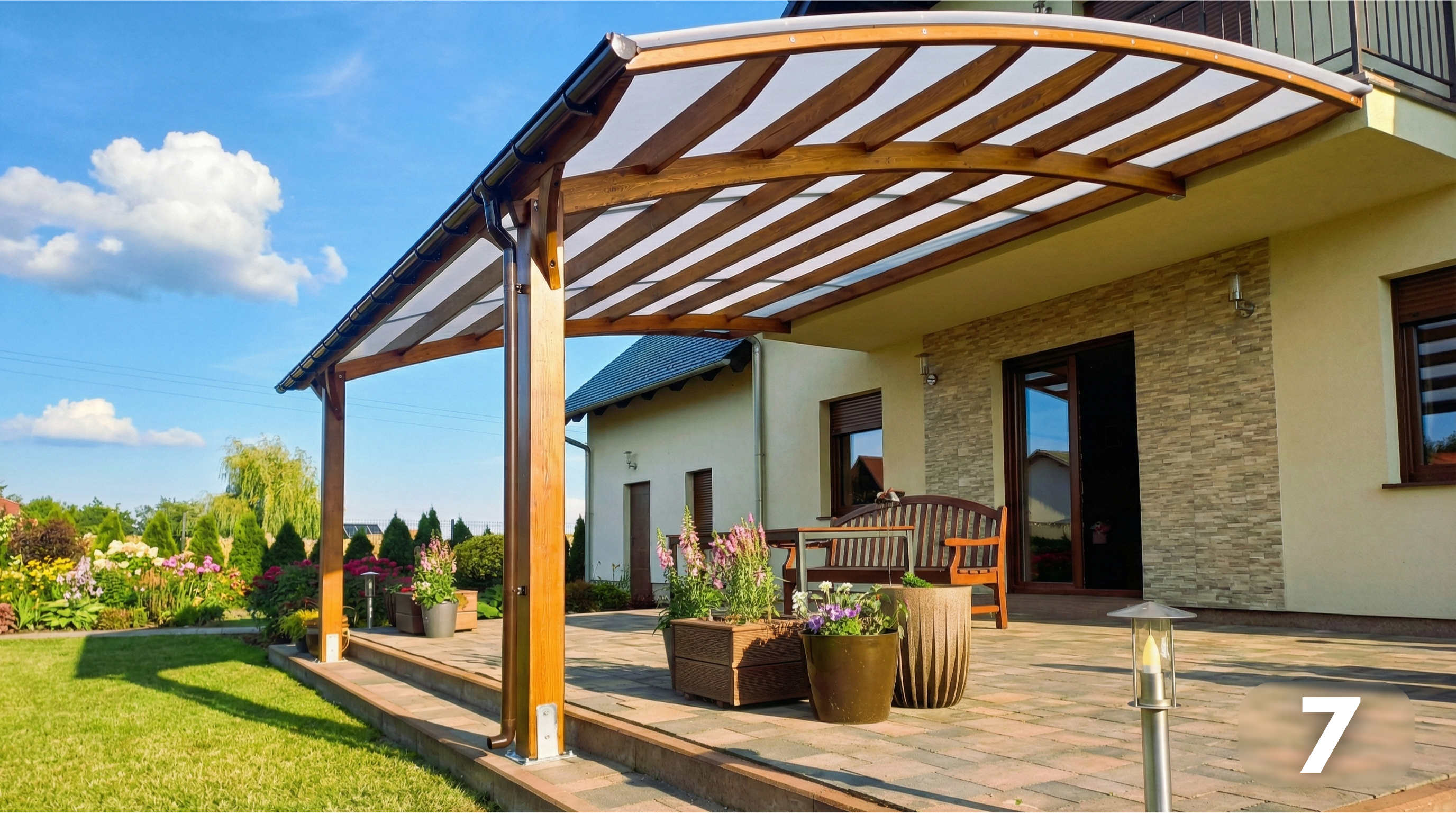 Zadaszenia przyścienne na łukach