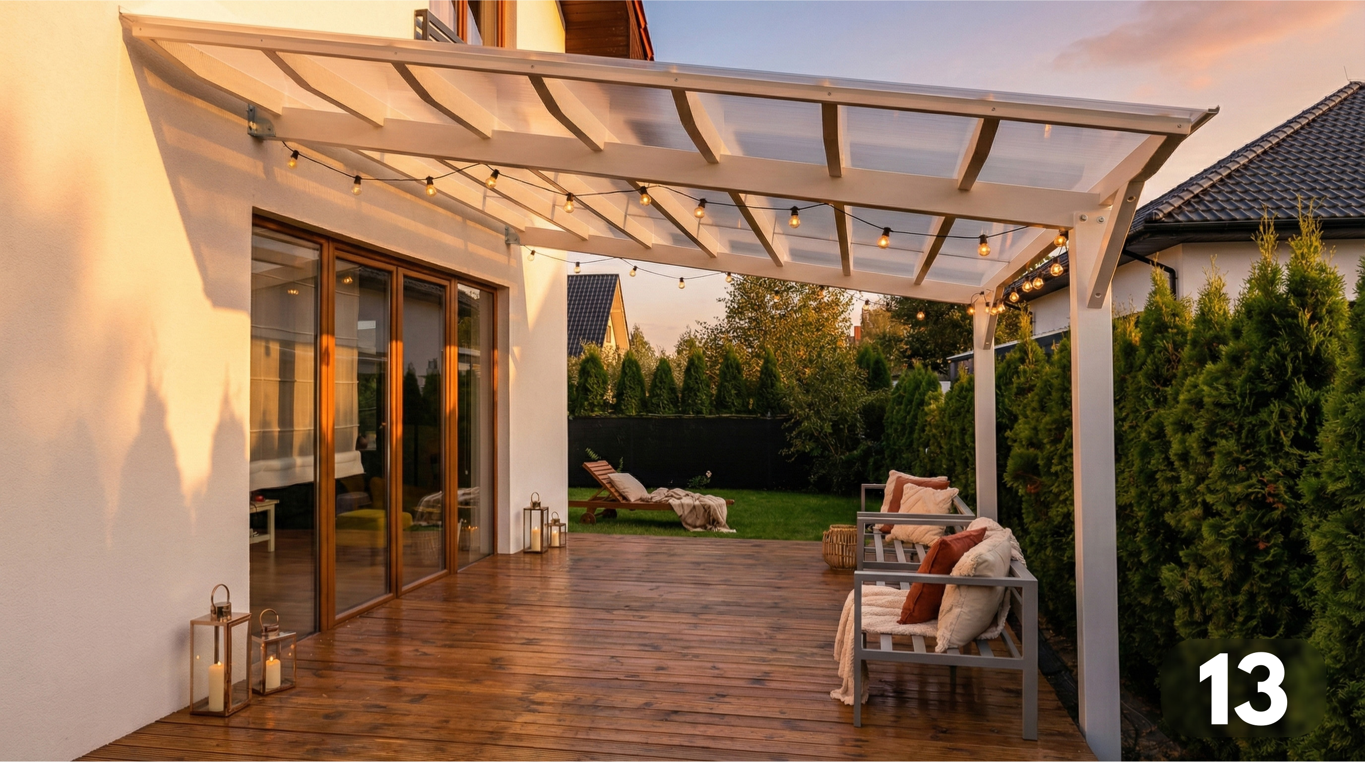 Zadaszenia przyścienne z prostym spadkiem